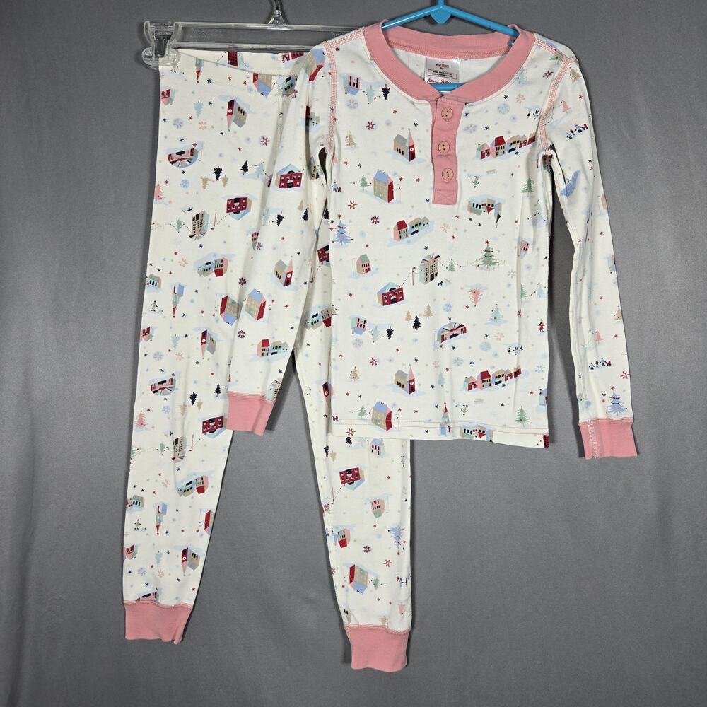 Hanna Andersson 120 Kids 6 7 Little Village Christmas Pajamas Organic Cotton Set
